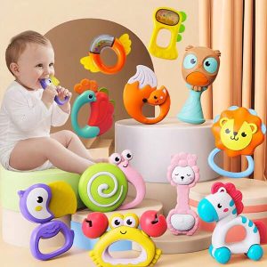 Baby Rattle ToyBaby Teether Rattle Handbell,Suitable For Infants Aged 1-24 Months, Ringing Toys, Children's Puzzle Toy, Soft Silicone Teething Toy Suitablefor Toddler Boys And Girls Easter Gift Teething Toys, Holiday Gift, Birthday Gift, Christmas Gift(Random Color & Style) Multicolor
